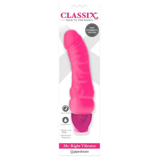 / Classix Mr. Right - začátečnický silikonový vibrátor s penisem (růžový)