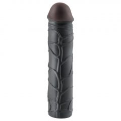   X-TENSION Mega 3 - realistický návlek na penis (22,8 cm) - černý