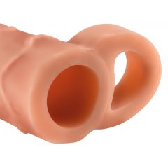   X-TENSION Perfect 1 - návlek na penis s kroužkem na varlata (17,7cm) - přírodní