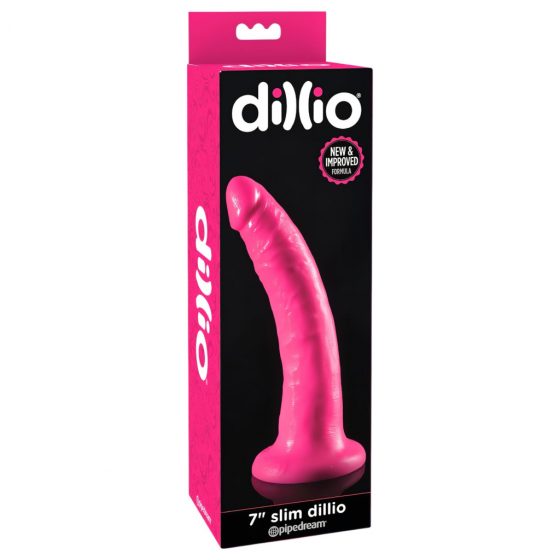 Pipedream Dillio 7 Inch Slim - realistické dildo s přísavkou (18 cm) - růžové