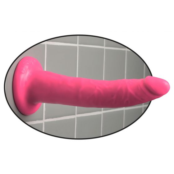 Pipedream Dillio 7 Inch Slim - realistické dildo s přísavkou (18 cm) - růžové