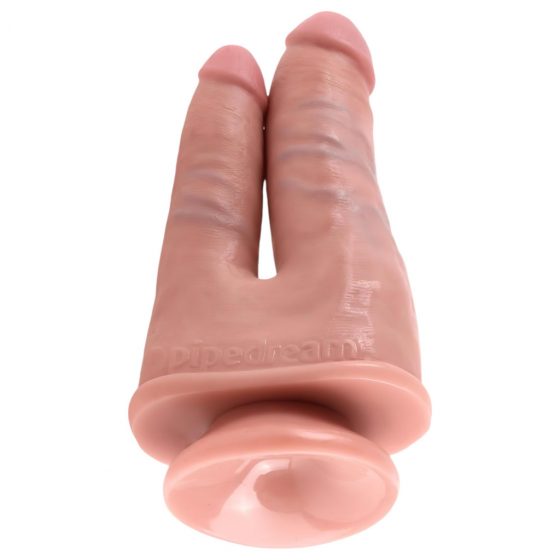 King Cock Double Penetrator - realistické dvojité dildo (přírodní barva)