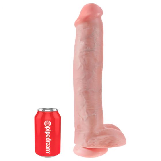 King Cock 15 - přísavný dildo s varlaty (38 cm) - tělová barva