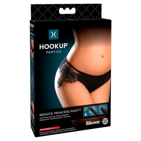 HOOKUP Princess Panty - vibrační kalhotky na baterie (černé)