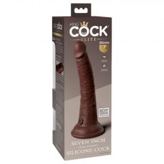   King Cock Elite 7- připínací, realistické dildo (18 cm) - hnědé