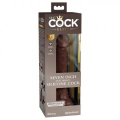   King Cock Elite 7- připínací, realistické dildo (18 cm) - hnědé