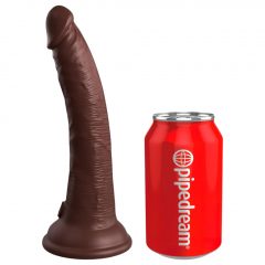   King Cock Elite 7- připínací, realistické dildo (18 cm) - hnědé