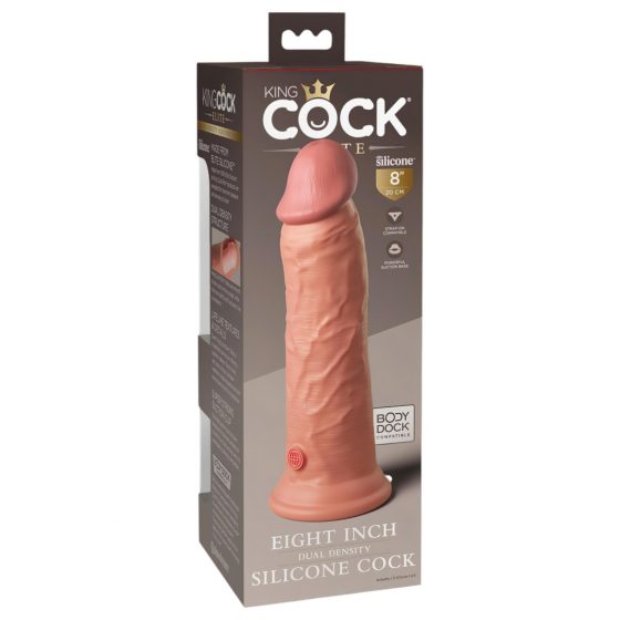 King Cock Elite 8 - připínací, realistické dildo (20 cm) - přírodní