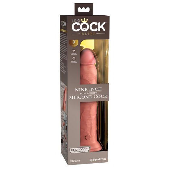 King Cock Elite 9 - připínací, realistické dildo (23 cm) - přírodní