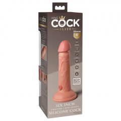   King Cock Elite 6 - připínací, realistický vibrátor (15 cm) - přírodní