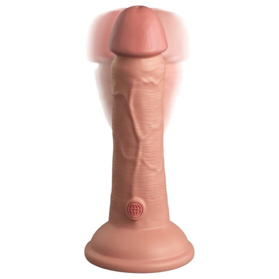 King Cock Elite 6 - připínací, realistický vibrátor (15 cm) - přírodní