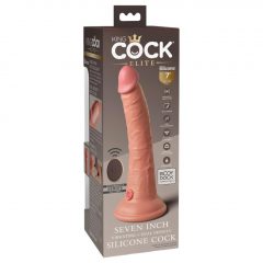   King Cock Elite 7 - připínací, rádiem řízený, realistický vibrátor (18 cm) - přírodní