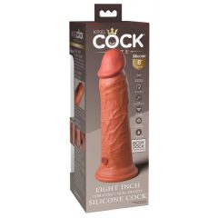   King Cock Elite 8 - připínací, realistický vibrátor (20 cm) - tmavě přírodní