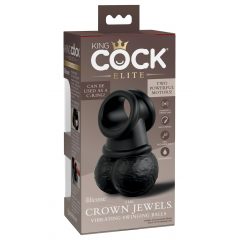   King Cock Elite Crown Jewels - vibrační kroužek na penis (černý)