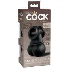   King Cock Elite Crown Jewels - vibrační kroužek na penis (černý)