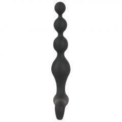   Black Velvets Rechargeable Anal Beads - nabíjecí vibrační anální korálky (černé)