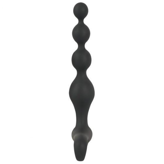 Black Velvets Rechargeable Anal Beads - nabíjecí vibrační anální korálky (černé)