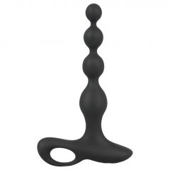   Black Velvets Rechargeable Anal Beads - nabíjecí vibrační anální korálky (černé)