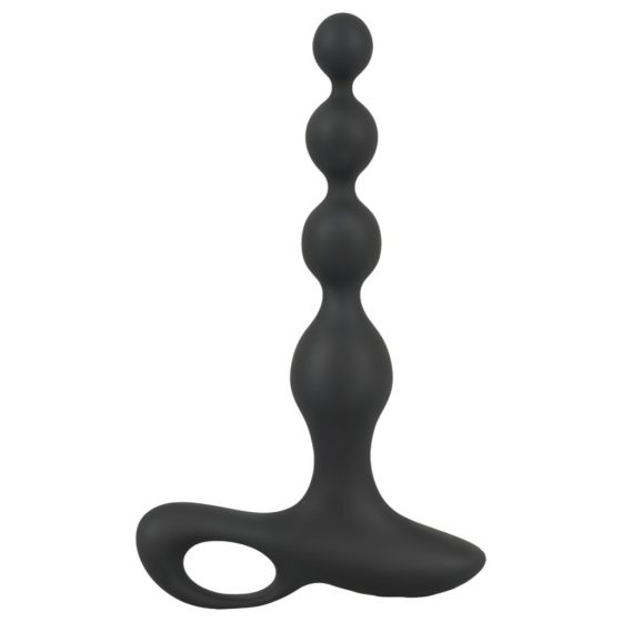 Black Velvets Rechargeable Anal Beads - nabíjecí vibrační anální korálky (černé)