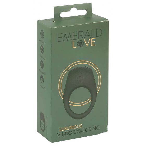 Emerald Love - dobíjecí, vodotěsný vibrační kroužek na penis (zelený)