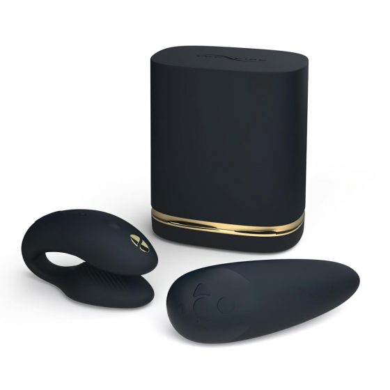 Womanizer Golden Moments 2 - Airwave Clitoral Vibrator Set (černý)