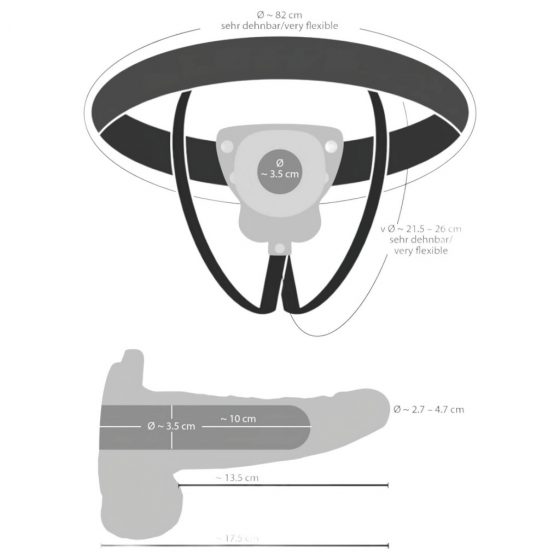 You2Toys Strap-on - nabíjecí dutý, připínací vibrátor (přírodní barva)