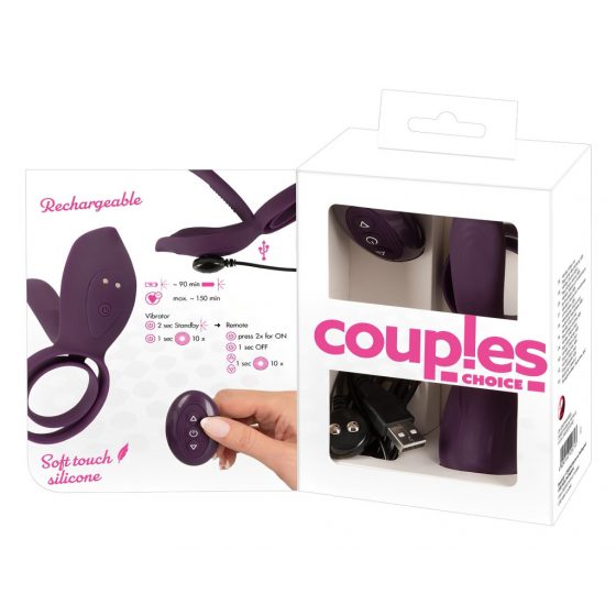 Couples Choice - nabíjecí kroužek na penis na dálkové ovládání (fialový)