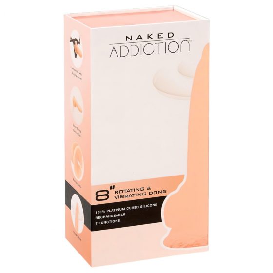 Naked Addiction Rotating 8 - bezdrátový rotační vibrátor (20 cm) - přírodní