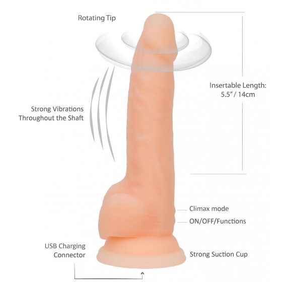 Naked Addiction Rotating 8 - bezdrátový rotační vibrátor (20 cm) - přírodní