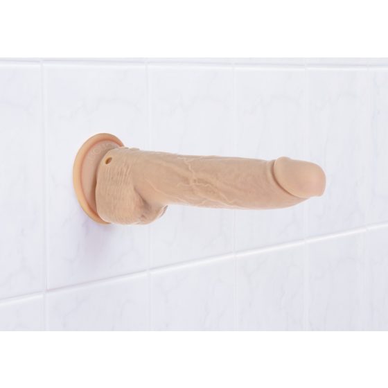 Naked Addiction Thrusting 9 - bezdrátový, rádiem řízený, vibrační vibrátor - přírodní (23cm)