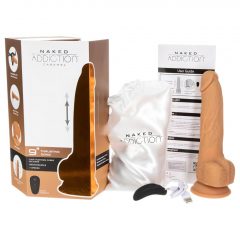   Naked Addiction Thrusting 9 - bezdrátový, rádiem řízený, vibrační vibrátor - tmavý (23cm)