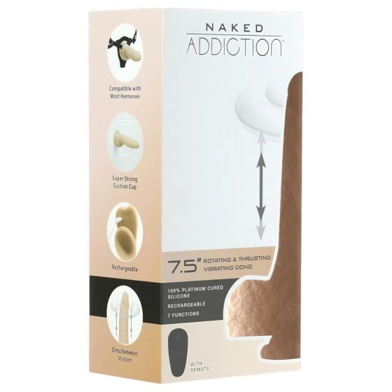 Naked Addiction Thrusting 7,5 - dobíjecí, vibrační vibrátor (19 cm) - přírodní