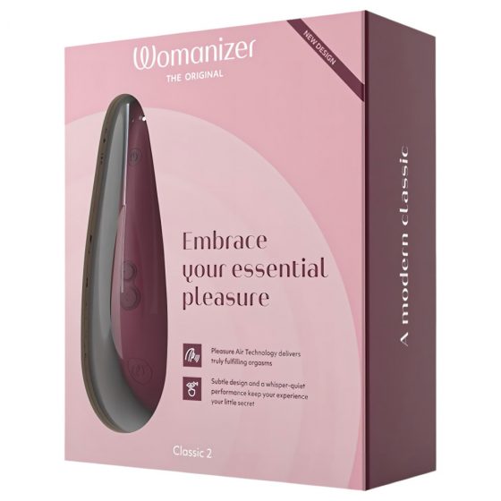 Womanizer Classic 2 - dobíjecí, vodotěsný stimulátor klitorisu (vínová)