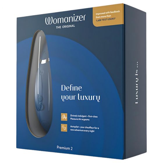 Womanizer Premium 2 - nabíjecí, vodotěsný stimulátor klitorisu (modrý)