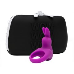   Happyrabbit Cock Kit - vibrační kroužek na penis s úložným sáčkem (fialový)