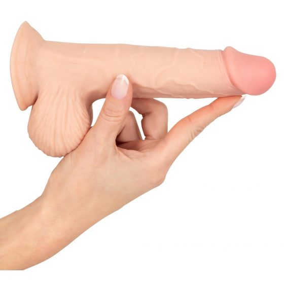 Nature Skin - Dildo s kůží - 19 cm (přírodní)