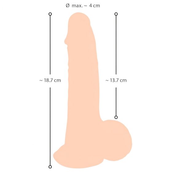 Nature Skin - Dildo s kůží - 19 cm (přírodní)