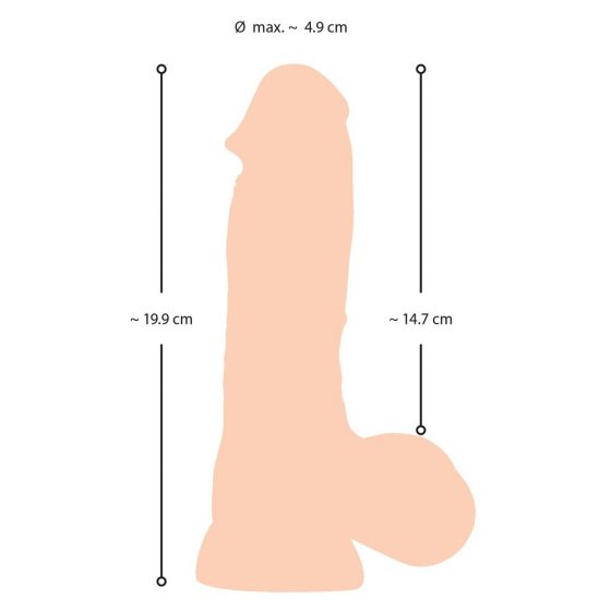 Natute Skin - dildo s kůží - 20 cm (přírodní)