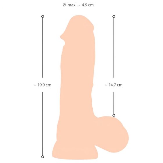 Nature Skin - dildo s kůží - 20 cm (přírodní)