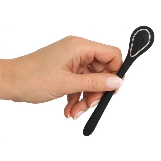 Penis Plug Dilator - dobíjecí uretrální vibrátor (0,6-1,1cm) - černý