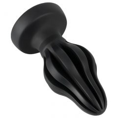 ANOS - vroubkované měkké anální dildo - 5 cm (černé)