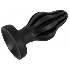   ANOS - super měkké, žebrované anální dildo - 5 cm (černé)