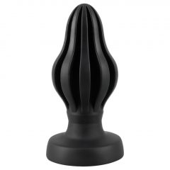   ANOS - super měkké, žebrované anální dildo - 7 cm (černé)