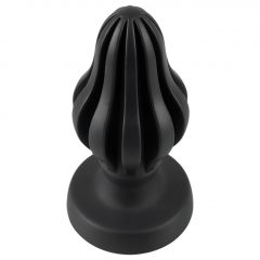   ANOS - super měkké, žebrované anální dildo - 7 cm (černé)