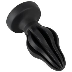   ANOS - super měkké, žebrované anální dildo - 7 cm (černé)