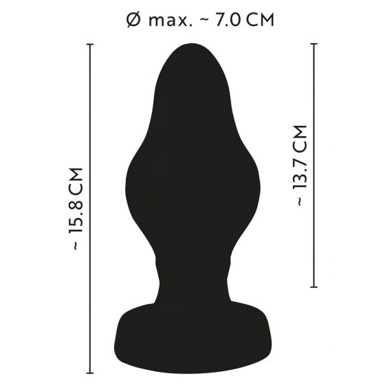 ANOS - super měkké, žebrované anální dildo - 7 cm (černé)