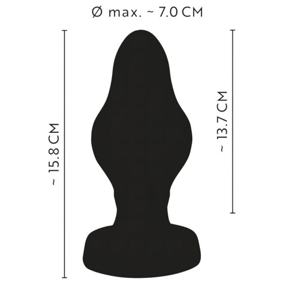 ANOS - super měkké, žebrované anální dildo - 7 cm (černé)