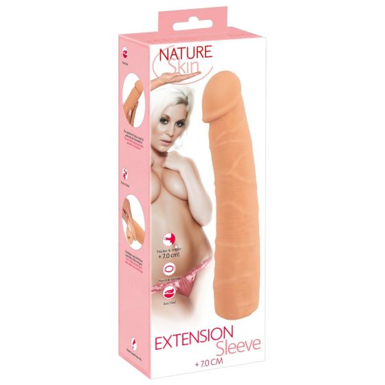 Nature Skin - prodlužovací a zesilovací návlek na penis (24 cm)