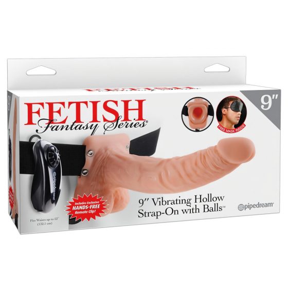 Fetish Strap-on 9 - připínací vibrátor (přírodní barva)