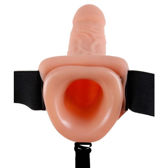 Fetish Strap-on 9 - připínací vibrátor (přírodní barva)